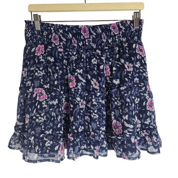 Vineyard Vines Helenium Ruffle Tiered Skirt Deep Bay Floral NWT Size L - Picture 1 of 9
